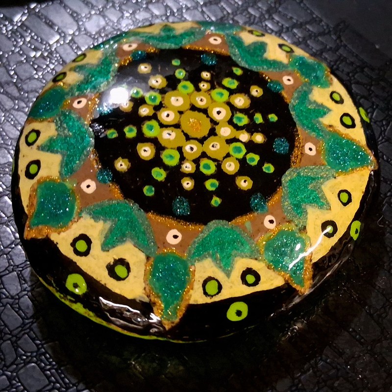Greenman &mdash; acrylic on stone